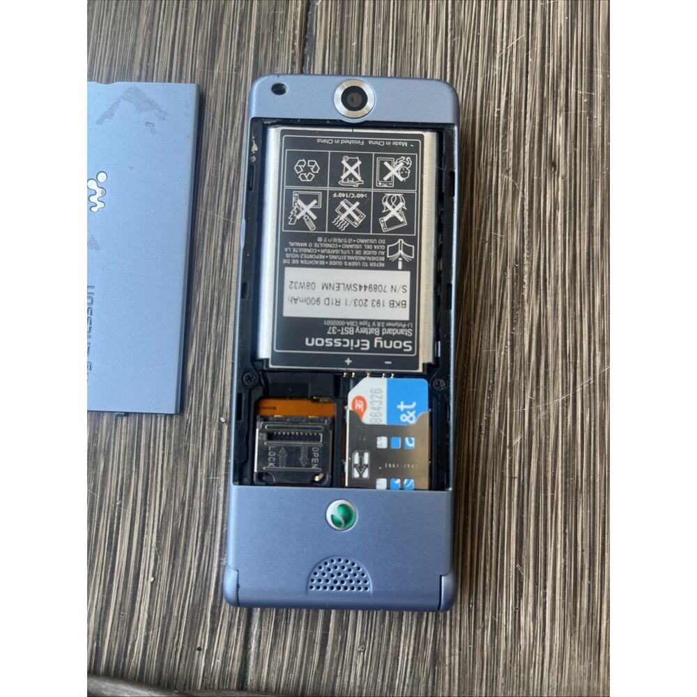 Sony Ericsson W350 W350i black Blue Flip 2G MobilPhone Untested - Picture 7 of 8